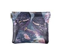 Carino Europeo Starling Birds Viola Moda PU Cuoio Piccolo Portamonete Comodo Cosmetico Borse per la Borsa per le Donne monedero Chico para monedas