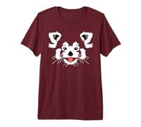 Carino Faccia di Panda Rosso su Un Rosso Maglietta Premium