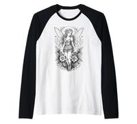 Carino Fairy Fairycore Estetica Floreale Giardino Cottagecore Maglia con Maniche Raglan