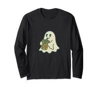 Carino Fantasma Boba Vibes Kawaii Bubble Tea Halloween Mashup Maglia a Manica