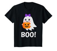 Carino Fantasma da Ragazza Boo con Dolce Lanterna di Zucca Maglietta