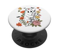 Carino fantasma infermiera con siringa Halloween Spirito PopSockets PopGrip Adesivo