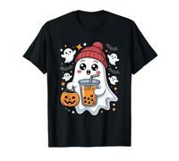 Carino Fantasma Kawaii Boo Bubble Milk Tea Halloween Boba Tea Maglietta