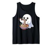 Carino Fantasma Mangiare Ramen Giapponese Kawaii Spooky Noodles Canotta