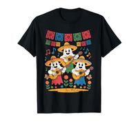 Carino Fantasma Mariachi Halloween Stile Messicano Maglietta