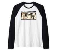 Carino Fantasma Trio Bubble Tea Cat Kawaii Halloween Spooky Maglia con Maniche Raglan