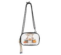 Carino fantasmi zucca borsa a tracolla per uomo impermeabile con cinturino regolabile piccole borse nere avere un pasto