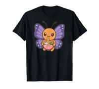 Carino Farfalla Mangiare Ramen Kawaii Food Art Maglietta