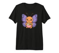 Carino Farfalla Mangiare Ramen Kawaii Food Art Maglietta Premium