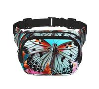 Carino Farfalla su Fiori Marsupio Regolabile Crossbody Bag Grande Marsupio Da Viaggio Marsupio Unisex Marsupio