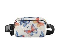 Carino farfalle stile occidentale alla moda borsa a tracolla per uomo donna mini marsupio con cinghia regolabile per allenamento, corsa, escursionismo, graziose farfalle stile western, taglia unica,