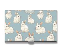 Carino Fat Rabbits Novità Porta Biglietti da Visita Sottile Metallo Carte di Credito Nome Caso Portafoglio Organizer per Uomini Donne 9,4 x 5,6 x 0,8 cm, Stile:, Taglia unica