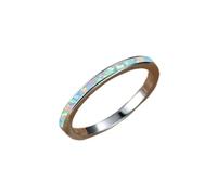 Carino Femminile Bianco Opale di Fuoco Anello di Pietra Boho Argento Colore Anello Rotondo Gioielli Vintage Anelli di Fidanzamento per Le Donne