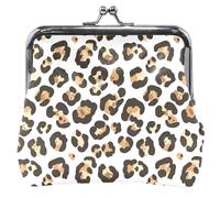 Carino Floreale In Pelle Portamonete Donne Ragazza Bacio Blocco Macchie Leopardo Marrone Bianco Ragazze Cambiare Portafoglio