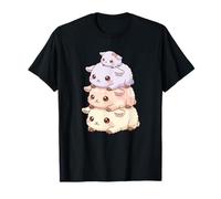 Carino Fluffy Pastello Agnello Stack Kawaii Pecore Famiglia Maglietta