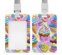 Carino Food Badge Holder scorrevole ID Badge Holder Vertical Card Protector Badge per cordino Impermeabile Nome Tag Holder Name Card Sleeve per Medico Insegnante Infermiera
