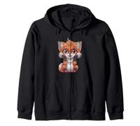 Carino Fox Illustrazione Animale Felpa con Cappuccio