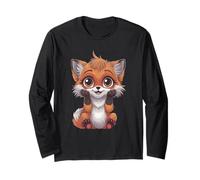 Carino Fox Illustrazione Animale Maglia a Manica