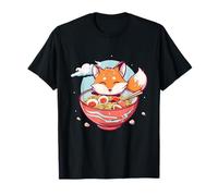 Carino Fox Ramen Bowl Anime Kawaii Artwork Japanese Noodles Maglietta