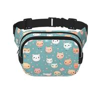Carino Fox Square Doppio Strato Marsupio per Attività All'aperto come Sport, Viaggi, Escursionismo, Ciclismo, Nero , Taglia unica