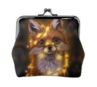 Carino Fox Stampa Portamonete Borsello Portamonete con Bacio Lock Piccolo Vintage Pouch Borsa per Uomo Donna, Nero , Taglia unica, Portamonete