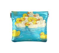 Carino Fumetto Anatra Blu Donne Piccola Pelle Cambiamento Portafoglio Impermeabile Cash Coin Purse Per Le Donne Viaggio, Carino Cartoon Anatra Blu, 1 Dimensione, Stampa Arte, Carino cartone animato
