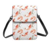 Carino Gamberetti Stampa Realistica Piccola Crossbody Borse per le donne, Piccole Borse in Pelle Cellulare Cross Body Bag