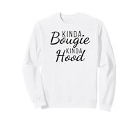 Carino Gangsta Donna Kinda Bougie Kinda Cappuccio Testo Nero Felpa