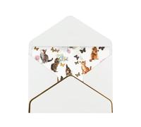 Carino gattino farfalla biglietti vuoti con buste, biglietti di auguri singoli con buste, inviare ad un caro amico