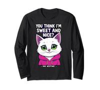 Carino gatto bianco - Sweet Bad Errore 1 - Fan Fun Maglia a Manica