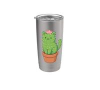 Carino Gatto Cactus Pianta Succulente Mamma Giardinaggio Giochi di parole Kitty Bicchiere termico in acciaio inox doppia parete