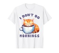 Carino Gatto Che Dorme in Una Tazza di caffè Mattina Maglietta