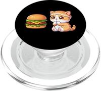 Carino gatto con hamburger cibo amante cartone animato PopSockets PopGrip per MagSafe