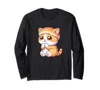 Carino Gatto del Fumetto con Burger Fast Food Am Maglia a Manica