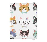 Carino gatto facce famiglia viaggio passaporto in pelle titolare antifurto denaro titolare per le donne viaggio must-have accessori