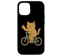 Carino gatto in sella a una bicicletta Custodia per iPhone 12/12 Pro