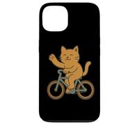 Carino gatto in sella a una bicicletta Custodia per iPhone 13