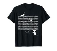 Carino Gatto Kitty Che Gioca la Nota Musicale Chiave di Musica Gatto Musicista Maglietta