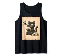 Carino Gatto Mangiare Onigiri Giapponese Kawaii Anime Rice Ball Art Canotta