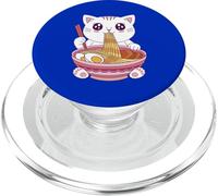 Carino Gatto Mangiare Ramen Kawaii Anime Amante del Cibo PopSockets PopGrip per MagSafe