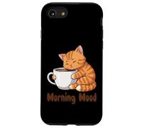 Carino gatto mattina umore caffè amanti Custodia per iPhone SE (2020) / 7/8