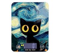 Carino gatto nero del fumetto che fa il sapone scala per il peso del cibo 5kg/5g scala di grammo della cucina con 4 unità per (utente) (utente) (utente) báscula para pesar alimentos