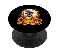 Carino gatto nero e zucche di Halloween PopSockets PopGrip Adesivo