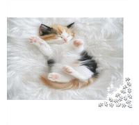 Carino gatto Puzzle Impossible 1000Pcs capelli tricolore Decorazione Per La Casa. Giochi Rilassamento E Intelligence Per Adulti E Bambini Da 12 Anni 1000pcs (75x50cm)