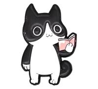 Carino gatto smalto pin: Nero Bianco Gatto Abbraccia Spilla, Klein, Metallo non prezioso
