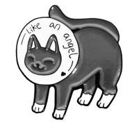 Carino gatto smalto pin: Nero Bianco Gatto Abbraccia Spilla, Klein, Metallo non prezioso