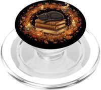 Carino Gatto Su Libri Foglie Caduta Per Leggere Libro Gli Amanti PopSockets PopGrip per MagSafe