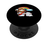 Carino Gesù Cristo Pastore Agnello Arcobaleno Kid Cristianesimo PopSockets PopGrip Adesivo