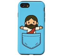 Carino Gesù Pocket Pal Divertente Cristiano Fede Religione Custodia per iPhone SE (2020) / 7/8