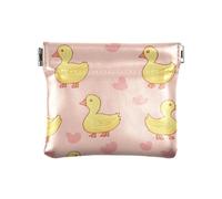 Carino giallo anatra modello Squeeze Coin Purse Pouch Change Holder PU Leather Mini portafoglio portamonete tasca per donne ragazze uomini